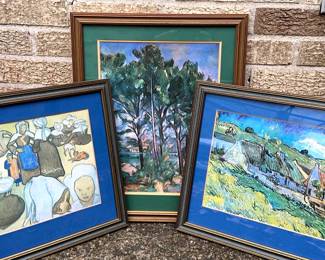 Vincent Van Gough & Paul Cezanne Prints 3pcs