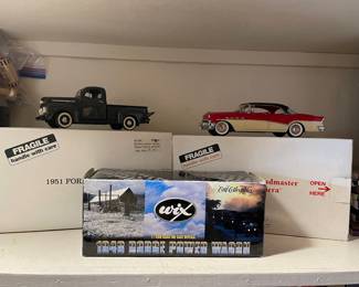 Danbury Mint 1951 Ford F-1 Pick-Up Truck 1:25 Scale Die Cast Model, Danbury Mint 1956 Buick Roadmaster 1:25 Scale Die Cast Model, Wix 1946 Dodge Power Wagon 1:25 Scale Die Cast Model