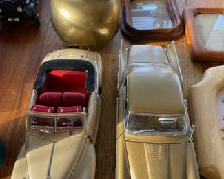 1941 Chevrolet Special Deluxe Convertible 1:24 Scale Diecast Car, 1957 Studbaker Golden Hawk 1.24 Scale Diecast Car, Brass Apple Paperweight 