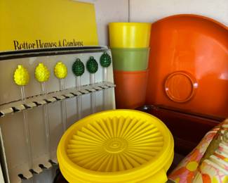 1970's Tupperware, Set of 6 Lemon/Lime Stir Sticks