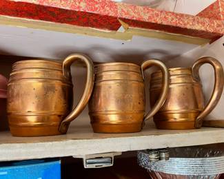 Set of 3 Cavalier Copper Moscow Mule Mugs