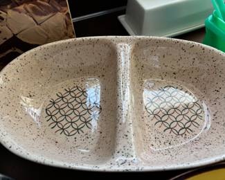 1950's Vernonware Heyday Pottery Divided Dish