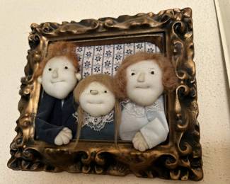 Framed Pantyhose Doll Family