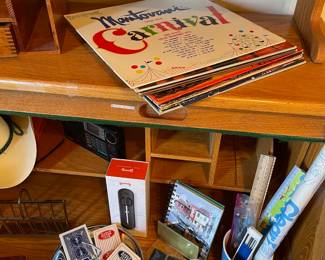 Assortment of Office Supplies, Vinyl Records