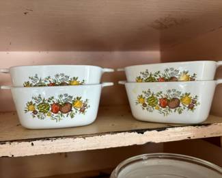 Set of 4 Corning Ware "Spice of Life" 2 3/4 Cup Baking Dishes
