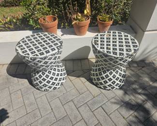 Plastic rattan side tables $75 both