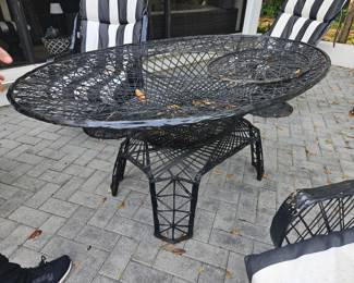 Table measures 61 inches by 42 in (  no glass)
Comes with four black swivel chairs all come with cushions.
$650.00