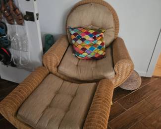 Very cool rattan chair and ottoman $600.00