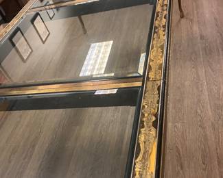 Rectangular brass and glass dining table designed by Bernhard Rohne made by Mastercraft