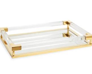 Jonathan Adler lucite and brass mirrored tray - fabulous!