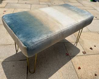 Custom velvet bench with paper clip legs - two available