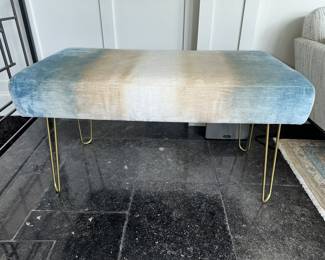 Custom velvet bench with paper clip legs - two available