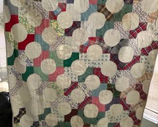 #167 Hand-made Quilt (has stains and tears) 68x78 $45.00