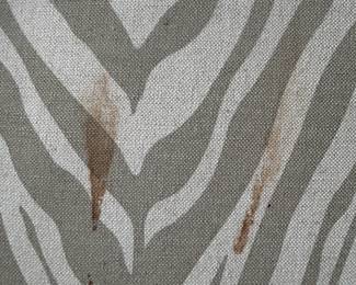 #164 Zebra upholstered chair (has small stain) $25.00
