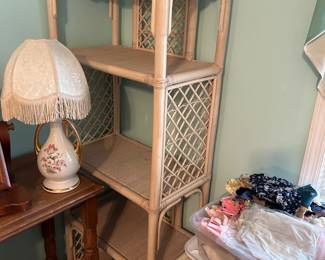 #133 Bamboo five shelf display cabinet 24x13x68 $40.00