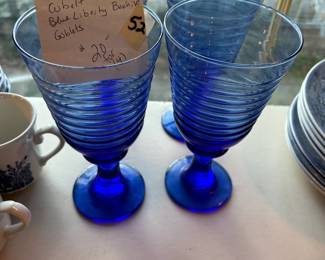 #52 Cobalt Blue Liberty Beehive Goblets - set of 4 $20.00