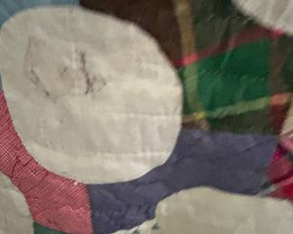 #167 Hand-made Quilt (has stains and tears) 68x78 $45.00