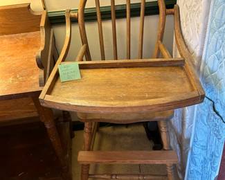 #24 Vintage Wood High Chair $25.00