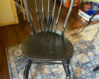 #43 Wood Black Painted Windsor Style Chair $25.00