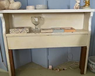 #169 Wood Cream Painted Shelf Headboard only - 42x7.5x34 $50.00