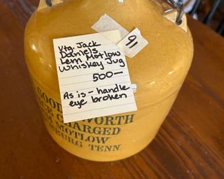 #91 Vtg. Jack Daniels Lem Motlow whiskey Jug (as is - handle eye broken) $500.00