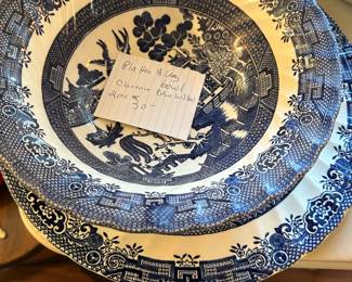 #53 Blue Willow Platter & Vegetable Bowl - 2 pieces $30.00