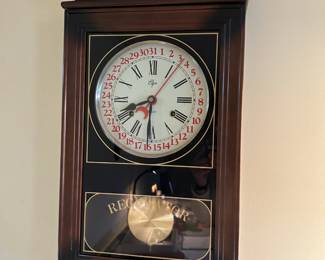 #36 Elgin Wall Regulator Clock w/key - 13x5x27 $75.00