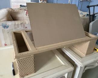 #172 Beige Wicker/wood Lap Adjustable Table - 28x15x7.5 $20.00