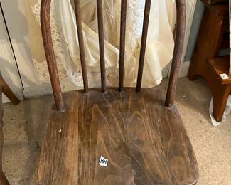 #154 Wooden kids spindle back chair $20.00