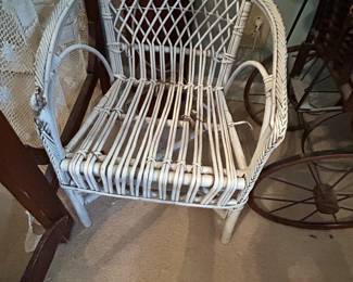 #147 Child's wicket chair, as in condition. $20.00