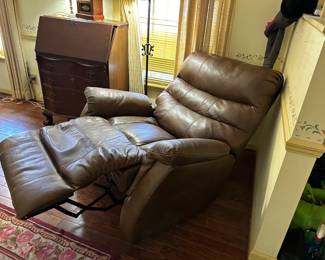 #3 Brown Leather Power Recliner w/continuous feet and reclines back (has power supply) $175.00