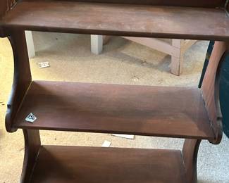 #156 Wooden 3 shelf wall display unit. 17 x 6 x25 $25.00