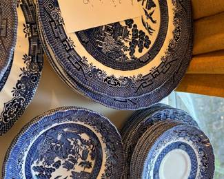 #54 Crown Clarence Blue Willow Mixed Set $75.00