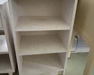 #183 White painted Wood Bookshelf w/3 shelves 17x13x29 $25.00