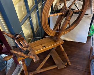 #56 Wood Amish Style Spinning Wheel- 36x36 $125.00
