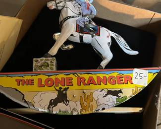 #98 Long Ranger Wind-up tin Toy in Box $25.00