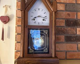 #45 Hand-made Clock 11x5x22 w/key $24.00
