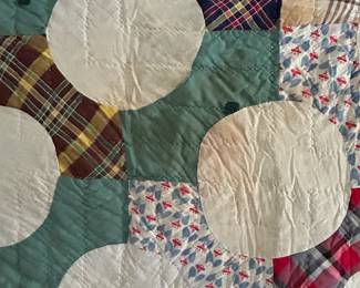 #167 Hand-made Quilt (has stains and tears) 68x78 $45.00