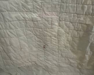 #167 Hand-made Quilt (has stains and tears) 68x78 $45.00