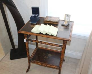Maitland Smith Crane, Antique Lacquerer Bambo Table