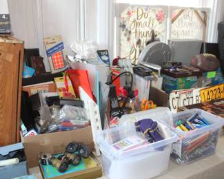 Office and art supplies, opera binoculars