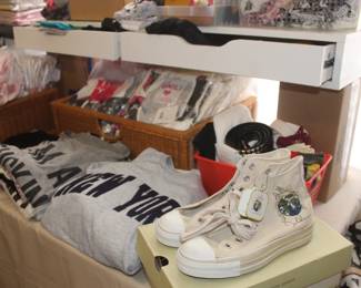 beetles limited edition converse, new York sweater, 90's studded belt