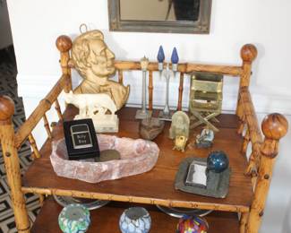 zippo lighters, brass directors chair, quarts ash tray