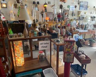 Lots of unique items and vintage display cases