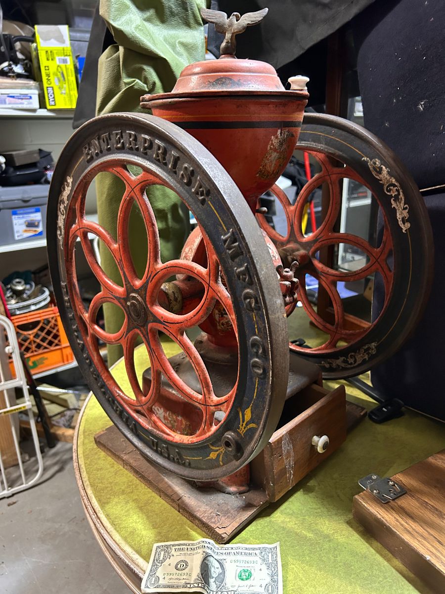 Enterprise Mgf. Grain Grist Mill Coffee Grinder with a patent date Oct 21 1873.