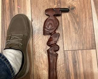 Believe to be either Polynesian or Marquesan adze with carved Rosewood.