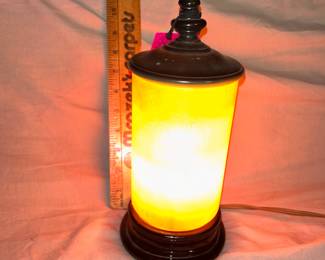 Orange Ombre Glass Torchere, Tiffin = Franciscan Cylinder mantle clock. And it works GREAT!!