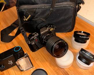 Pentax P5 35mm camera w/ extra lenses and other accessories
