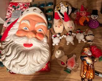Example Vantage Christmas items. The box of ornaments underneath Santas head are from Woolworths!
