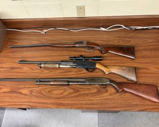 Top - Stephen side-by-side 410 gauge shotgun
Middle- Costa Coast pump 20 gauge model 267
Bottom -Winchester pump shotgun 16 gauge model 12